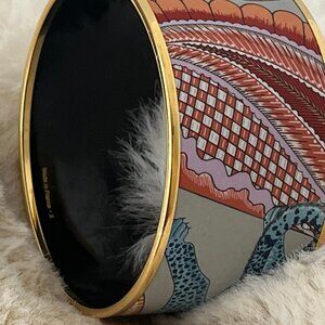 Hermes Enamel Tiger Print Bangle